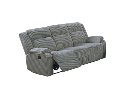 Smoke Corduroy Motion Sofa - Classic Reclining Couch for Living Room