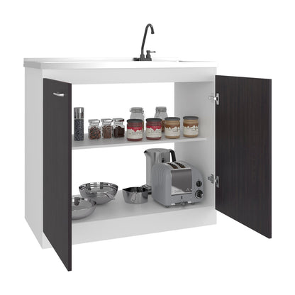 Black & White Print Utility Sink with Cabinet - Kitchen Sink for Dining Room