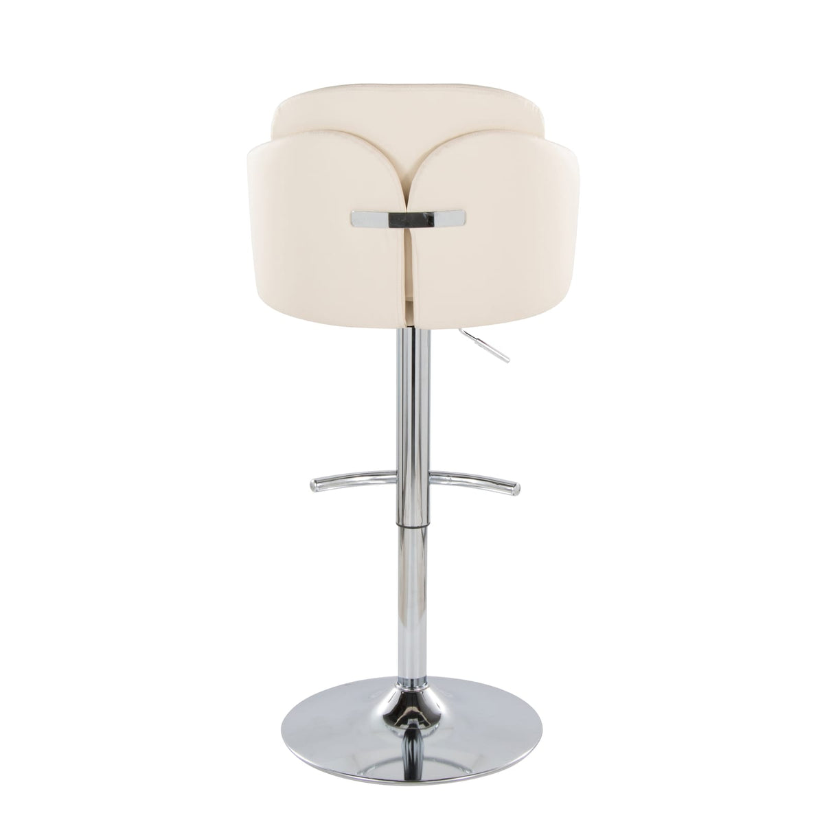 Cream Faux Leather Adjustable Barstools - Set of 2