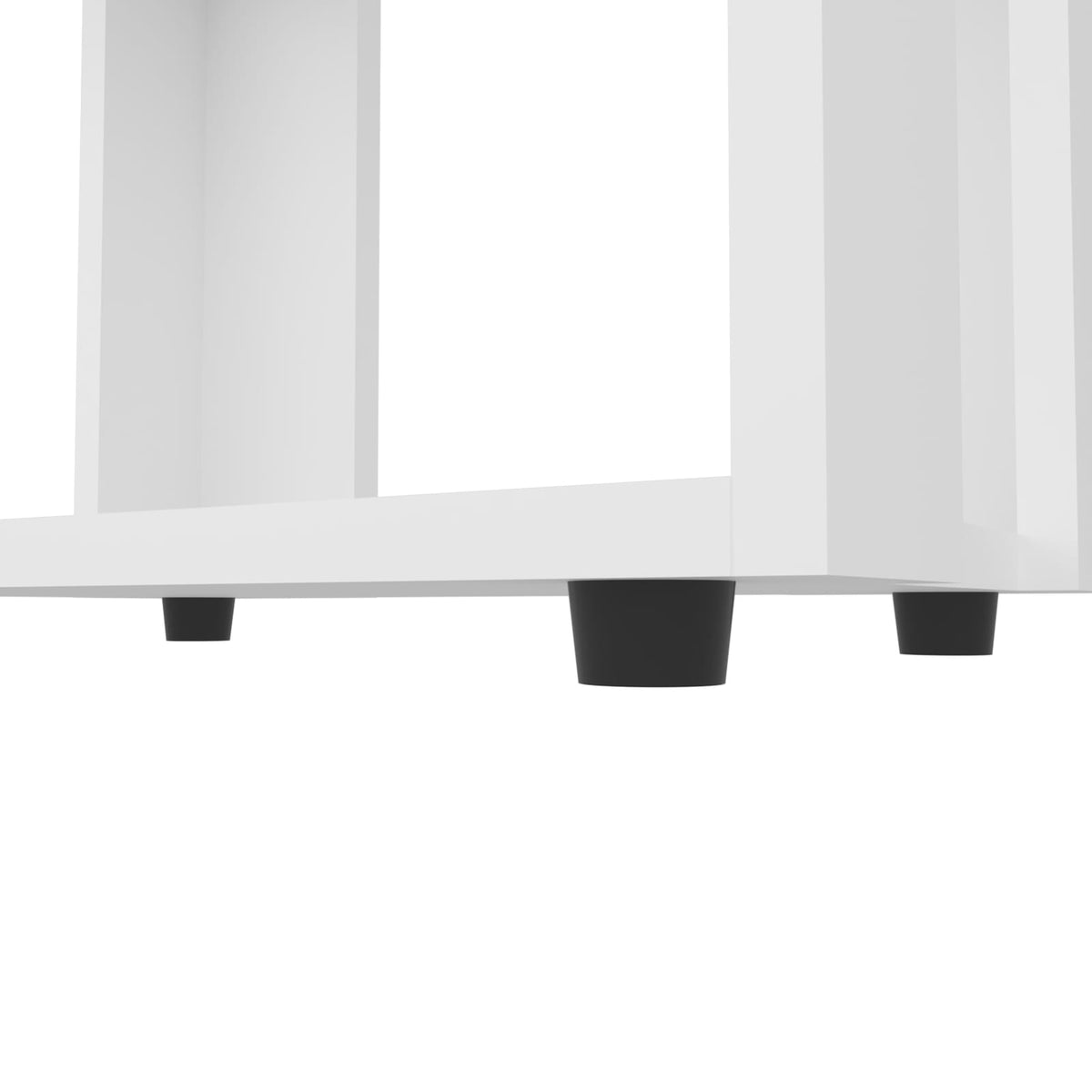 White Melamine Bookcase with Open Shelves - 39.4" Tall for Living Room