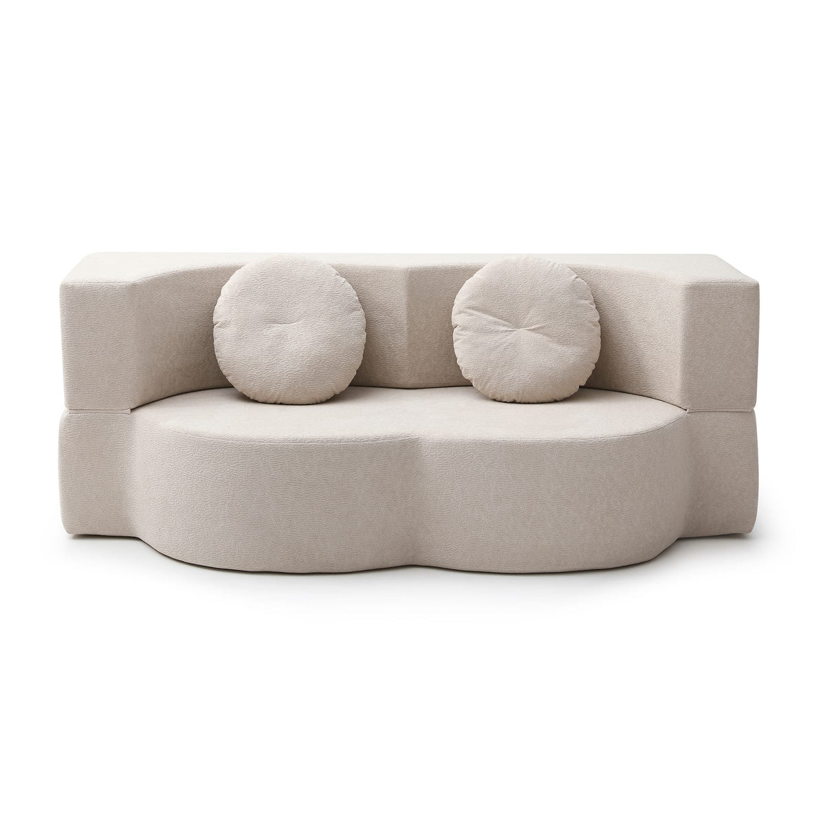 Khaki 2-Seat Folding Sofa Bed - Sleeper Couch for Living Room