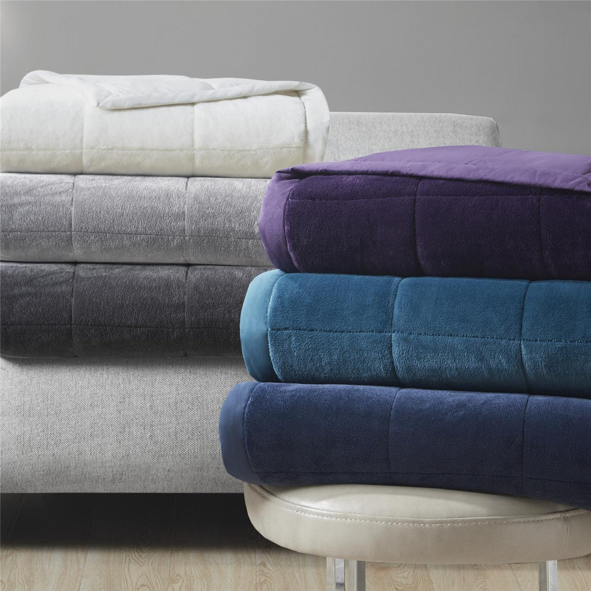 Soft Ivory Microfiber Reversible Blanket - Twin/Queen/King