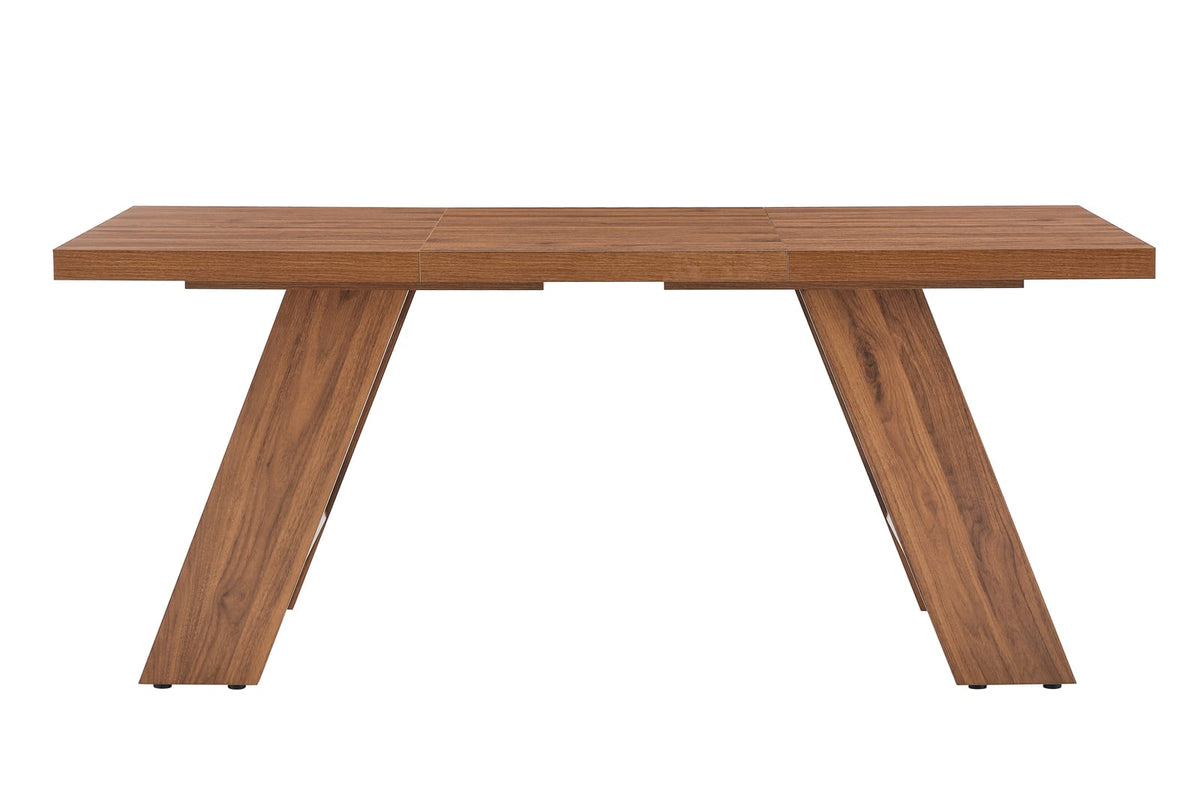 71" Walnut Wood Grain Dining Table - Seats 6-8 for Dining Room