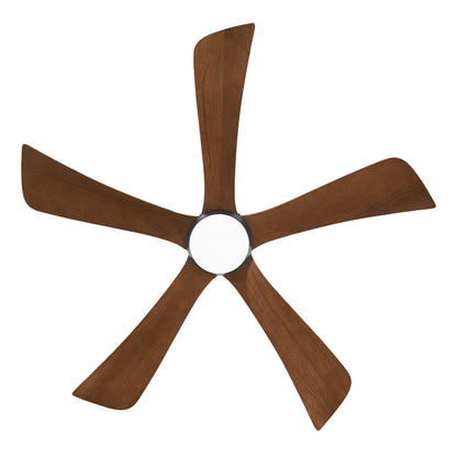 42" Solid Wood Ceiling Fan with Lights - Matte Black
