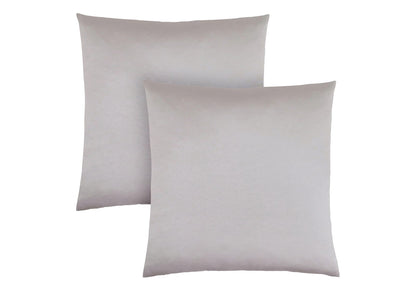 Set of 2 Silver Square Throw Pillows - 18x18 Inches