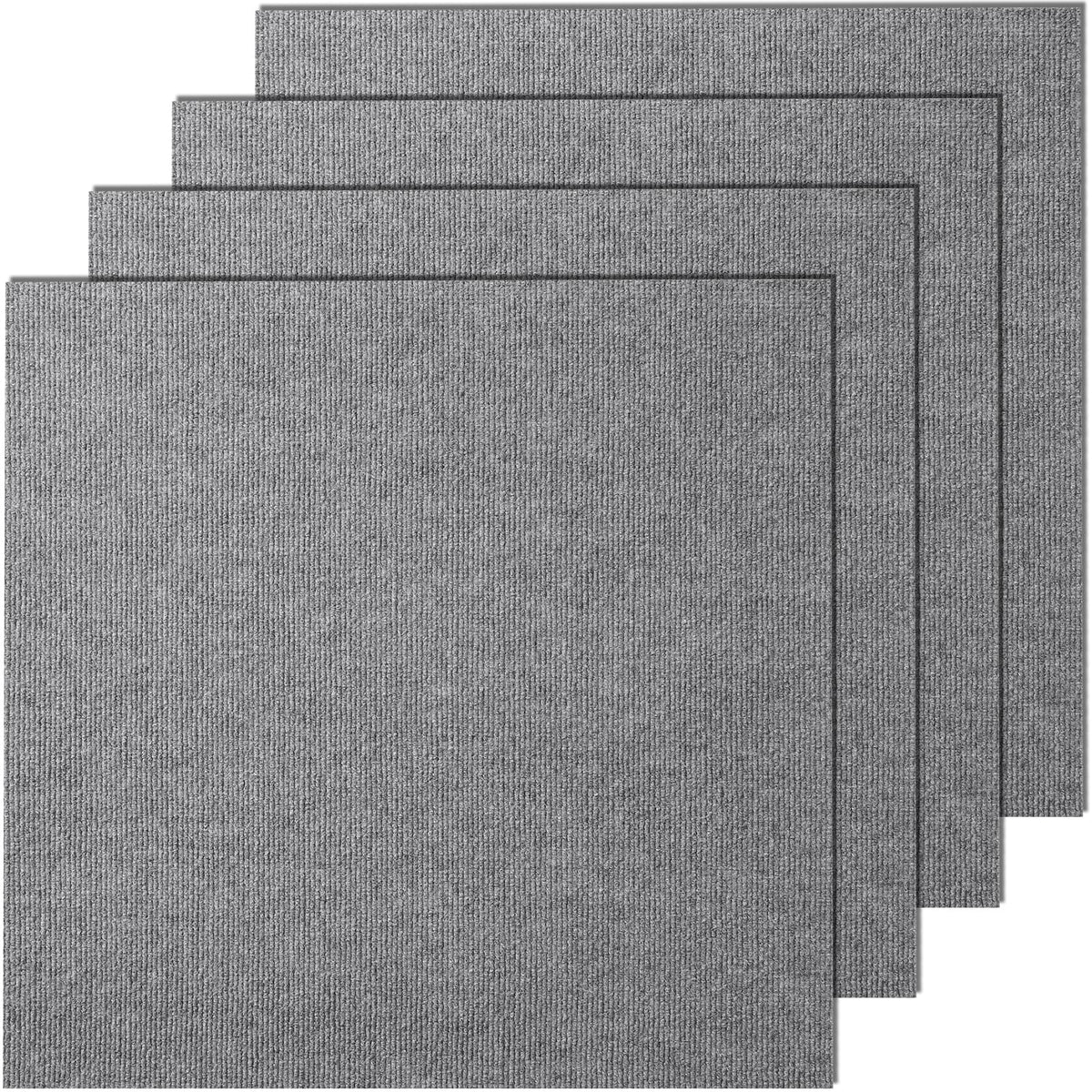 Luxury Peel & Stick Carpet Tiles - 24x24 Light Ash