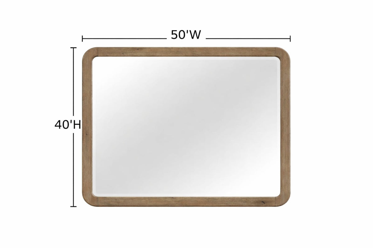 Oak Knotty Wood Mirror - 50" Landscape Mirror