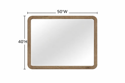 Oak Knotty Wood Mirror - 50" Landscape Mirror