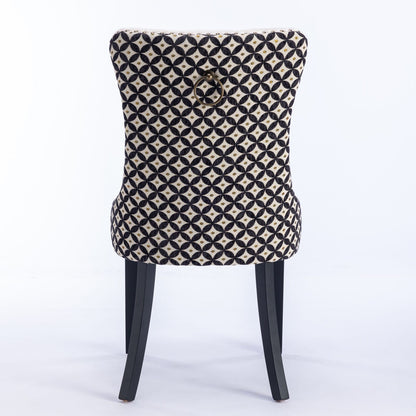 Beige Velvet Dining Chairs Set of 2 with Solid Wood Frame