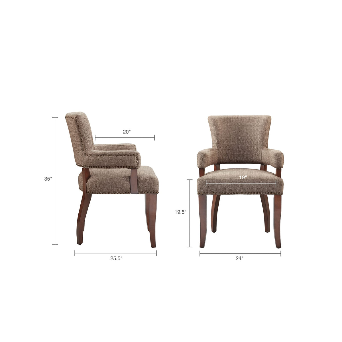 Brown Polyester Dining Chair - Espresso Finish
