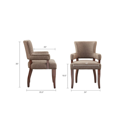 Brown Polyester Dining Chair - Espresso Finish