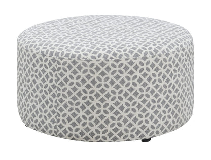 Gray Round Ottoman - 34.8" Storage Footstool