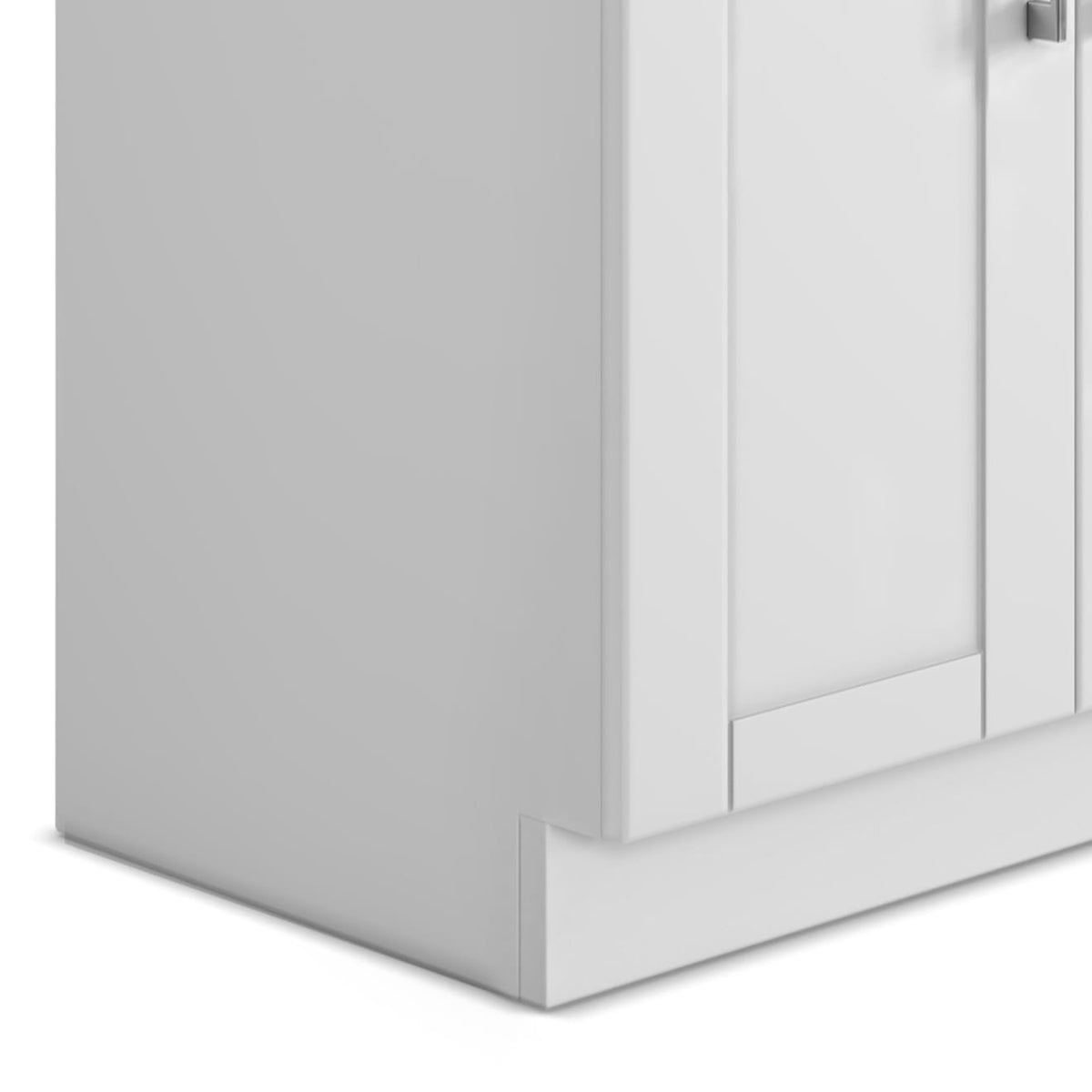 Modern Wide Shaker Laundry Cabinet - 28" White with Stainless Sink