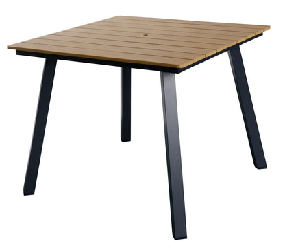 Yellow Iron Patio Table - 35" Square Outdoor Dining Table