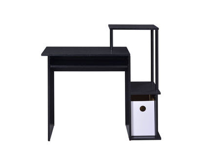 Black Computer Desk with Storage Shelves - 37" L for Home Office