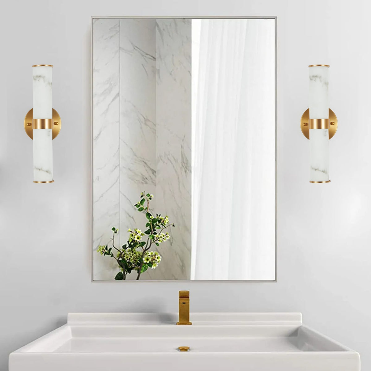 Gold Resin Wall Sconces - Set of 2 Modern Lighting