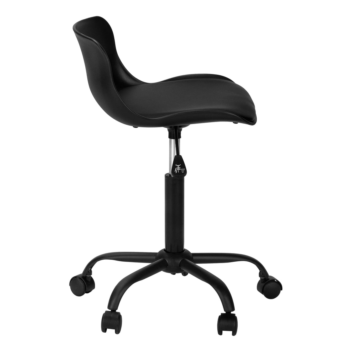 Black Low-Back Office Chair for Kids - Adjustable Height