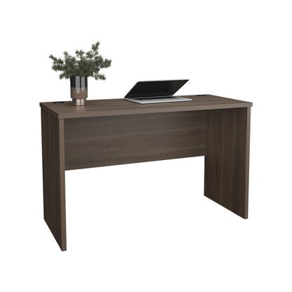Dark Gray Engineered Wood Desk for Home Office Workspace