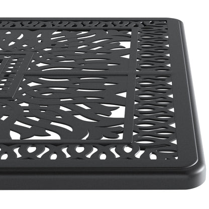 Black Cast Aluminum Patio Dining Table - 58.27" x 34.65"