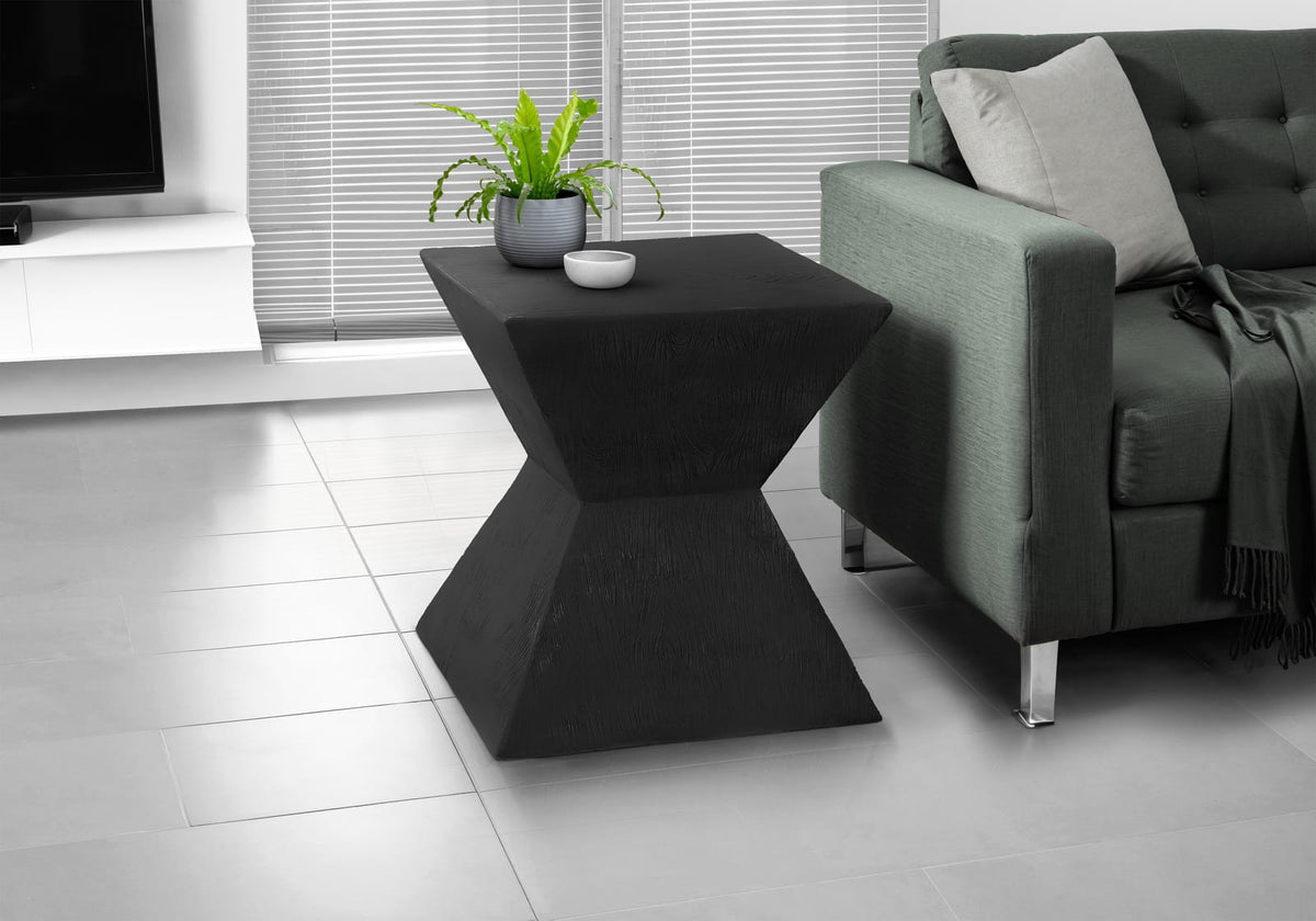 Black Magnesium Oxide Accent Table - 25"H Outdoor/Indoor Side Table