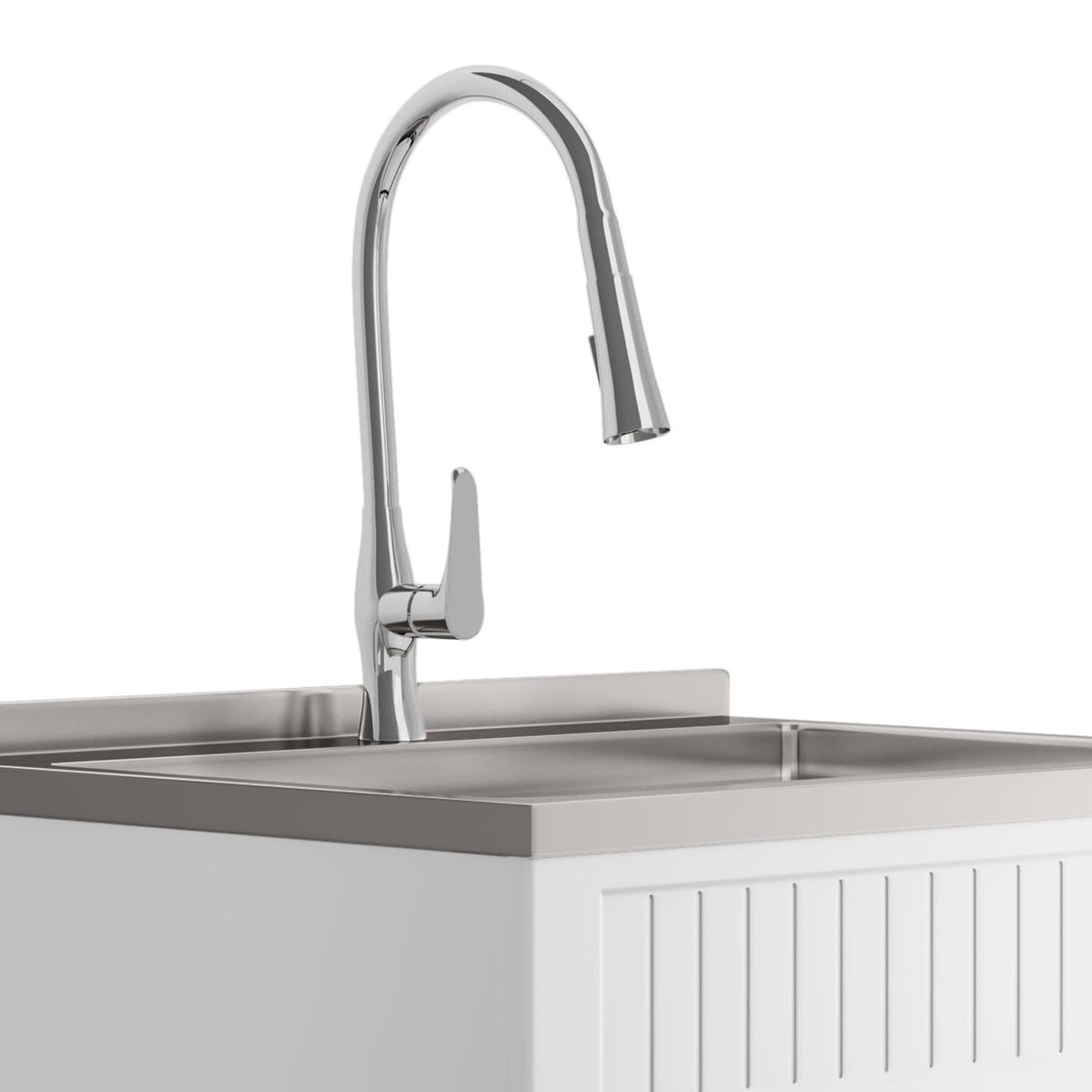 Beckham 28" Laundry Cabinet - White with Sink & Faucet