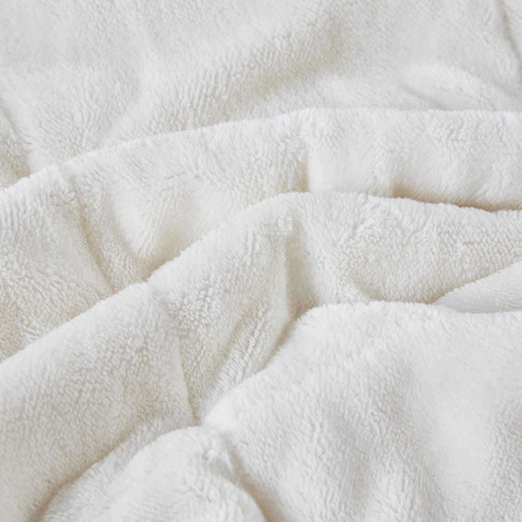 Soft Ivory Microfiber Reversible Blanket - Twin/Queen/King