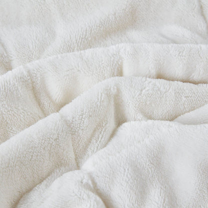 Soft Ivory Microfiber Reversible Blanket - Twin/Queen/King