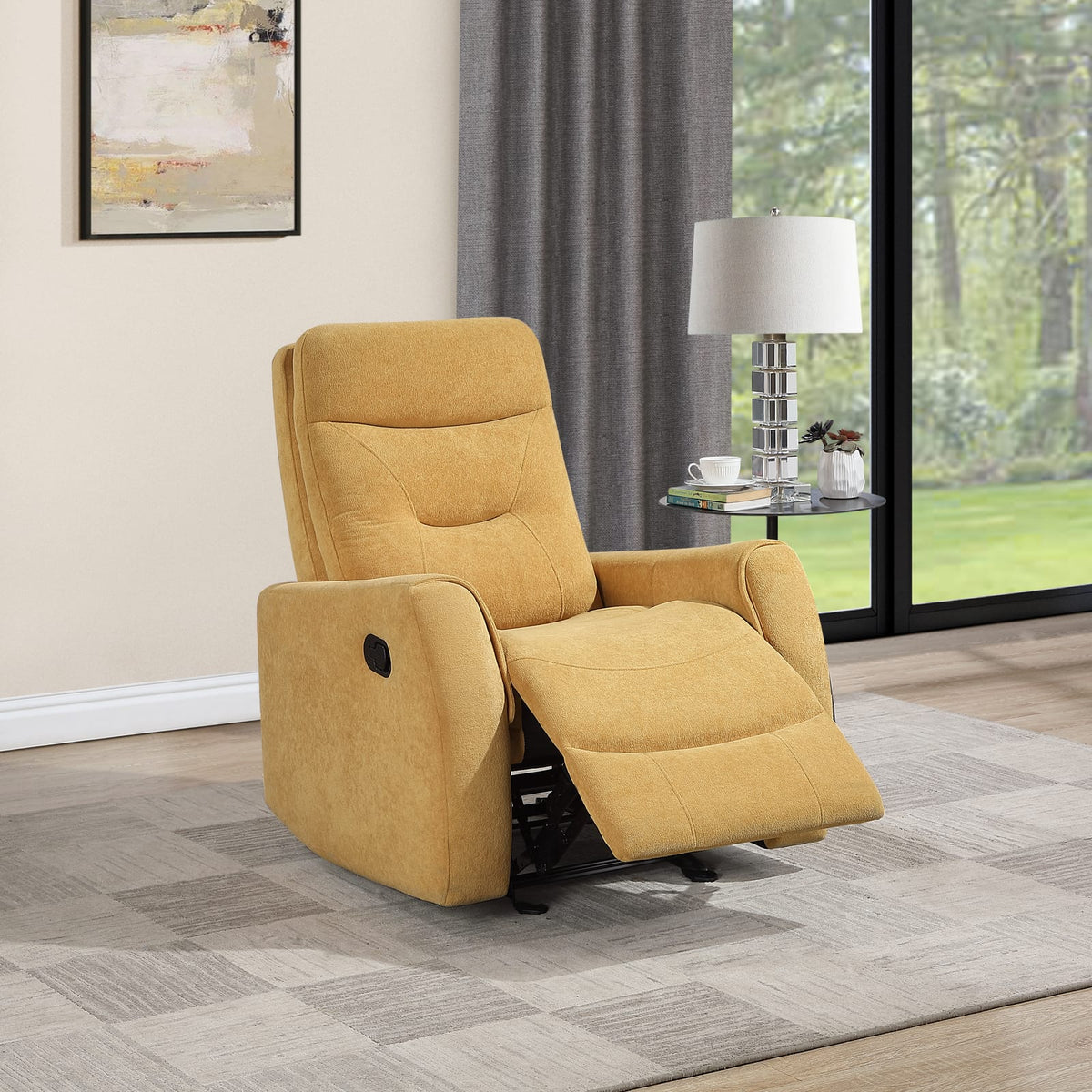 Yellow Swivel Recliner - 2 Position Rocker for Living Room
