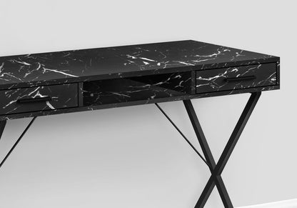 Black Marble Look Computer Desk - Home Office Storage