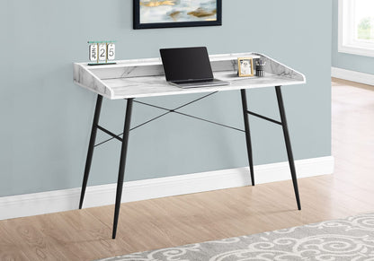 Computer Desk, White Home Office Desk with Storage Shelves - 48"L