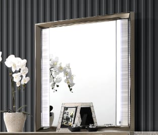 STAR WHITE MIRROR WITH LED - Modern Vanity Mirror with Storage