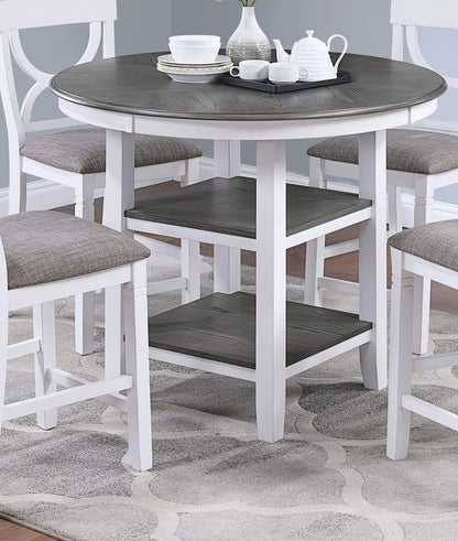 Round White Dining Table with 4 Chairs