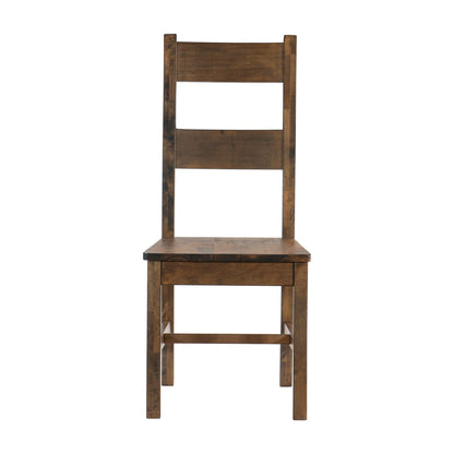 Classic Brown Side Chairs Set of 2 - Solid Wood Dining Furniture