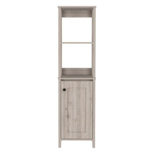 Gray Particle Board Cabinet - 59" High Storage for Living Room