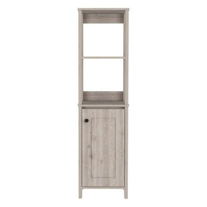 Gray Particle Board Cabinet - 59" High Storage for Living Room