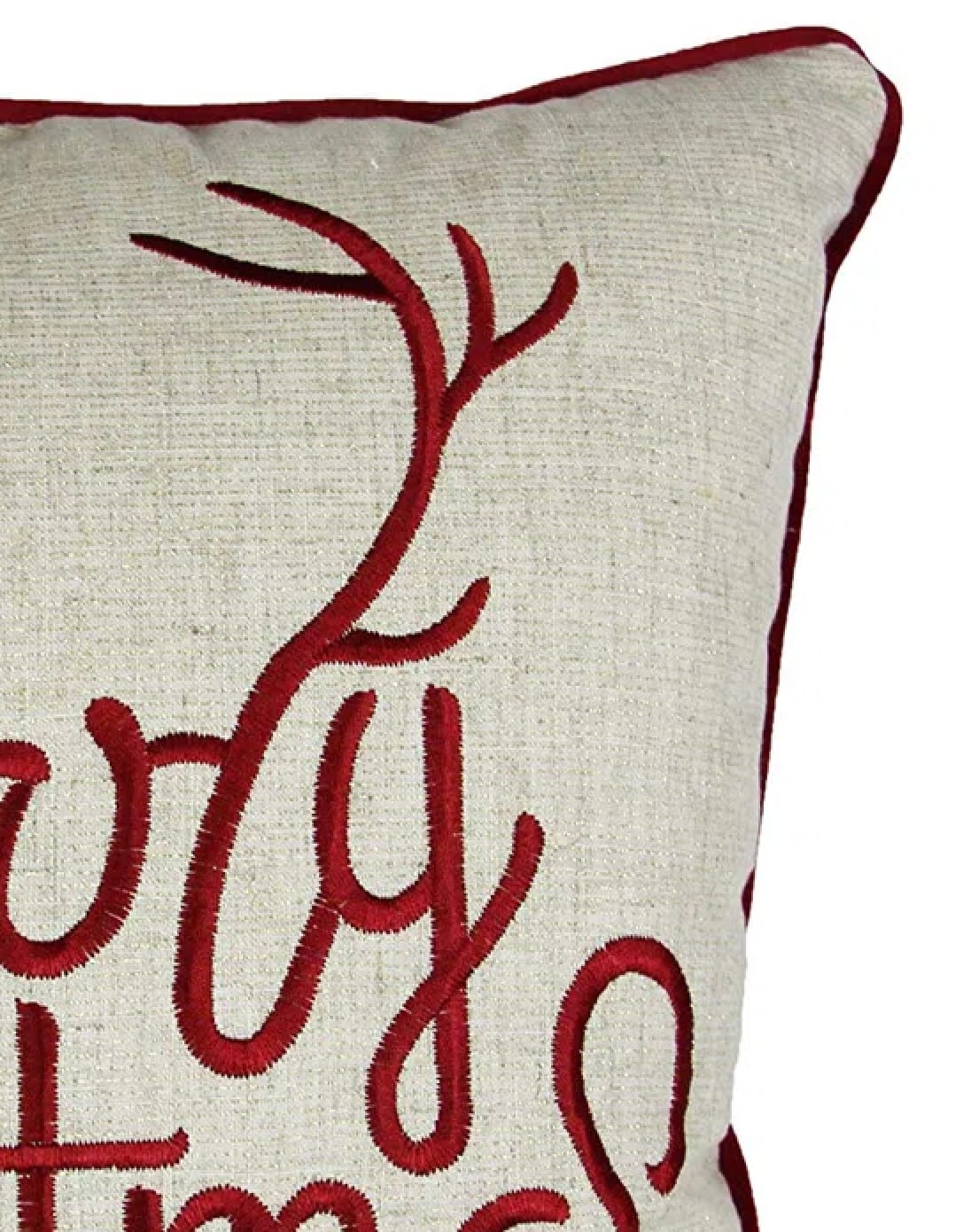 Gold Reindeer Christmas Throw Pillow 20x20 - Polyester Insert Set