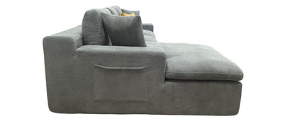 Light Gray 3 Seat Sectional Sofa - Easy Assembly for Living Room