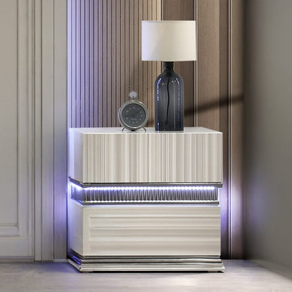 Leonor Nightstand - Gray Modern Storage Side Table