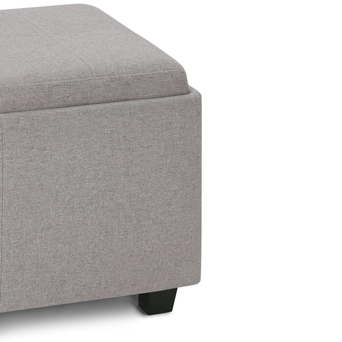 Gray Storage Ottoman - 42" Wide with Hidden Compartment