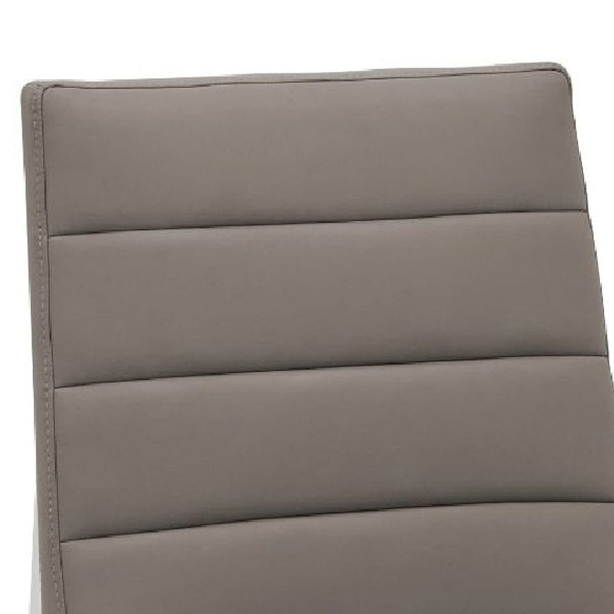 Eun Gray Faux Leather Dining Chairs - Set of 2, Chrome Legs