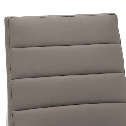 Eun Gray Faux Leather Dining Chairs - Set of 2, Chrome Legs