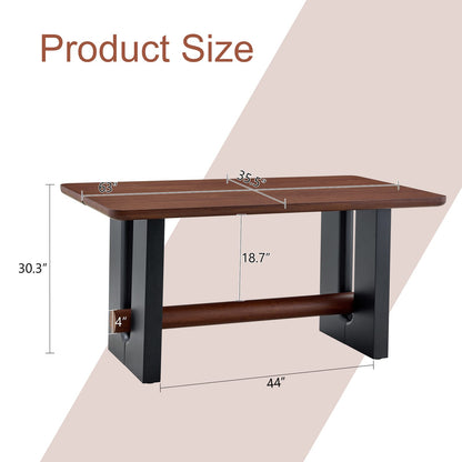 Walnut Black Dining Table - Compact Kitchen Table 63" x 35.5" for Dining Room