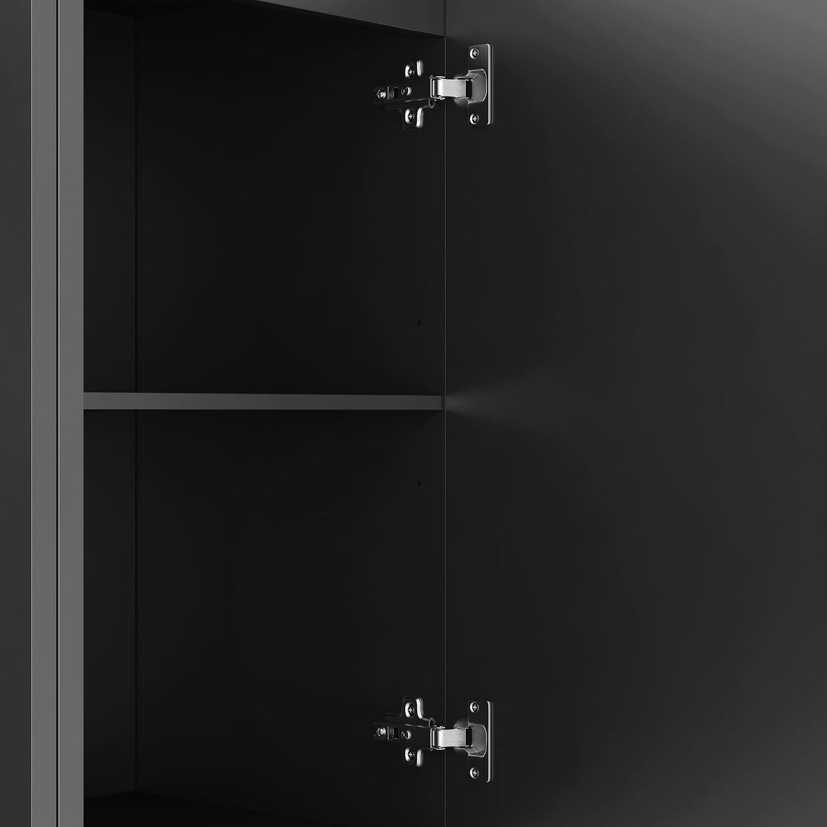 Black Buffet Cabinet with Storage - Modern Sideboard Table