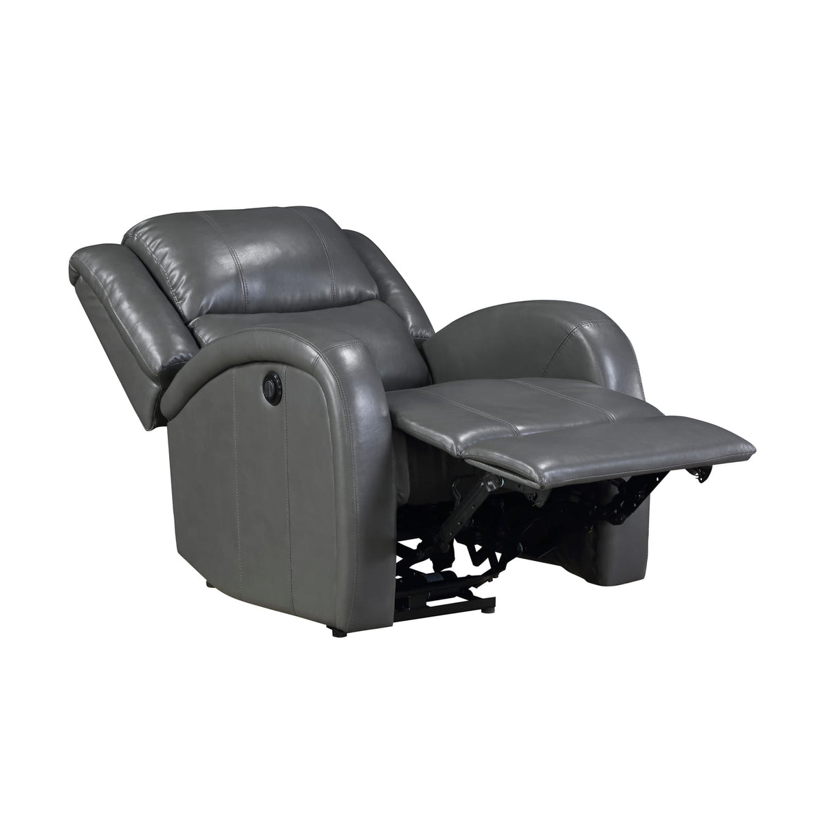 Modern Gray Reclining Chair - Faux Leather for Living Room