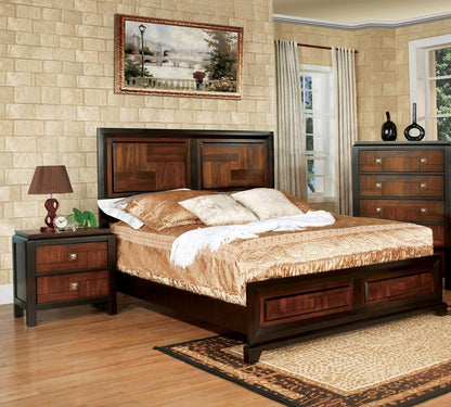 Multicolor Solid Wood Bedside Cabinet - 2 Drawers
