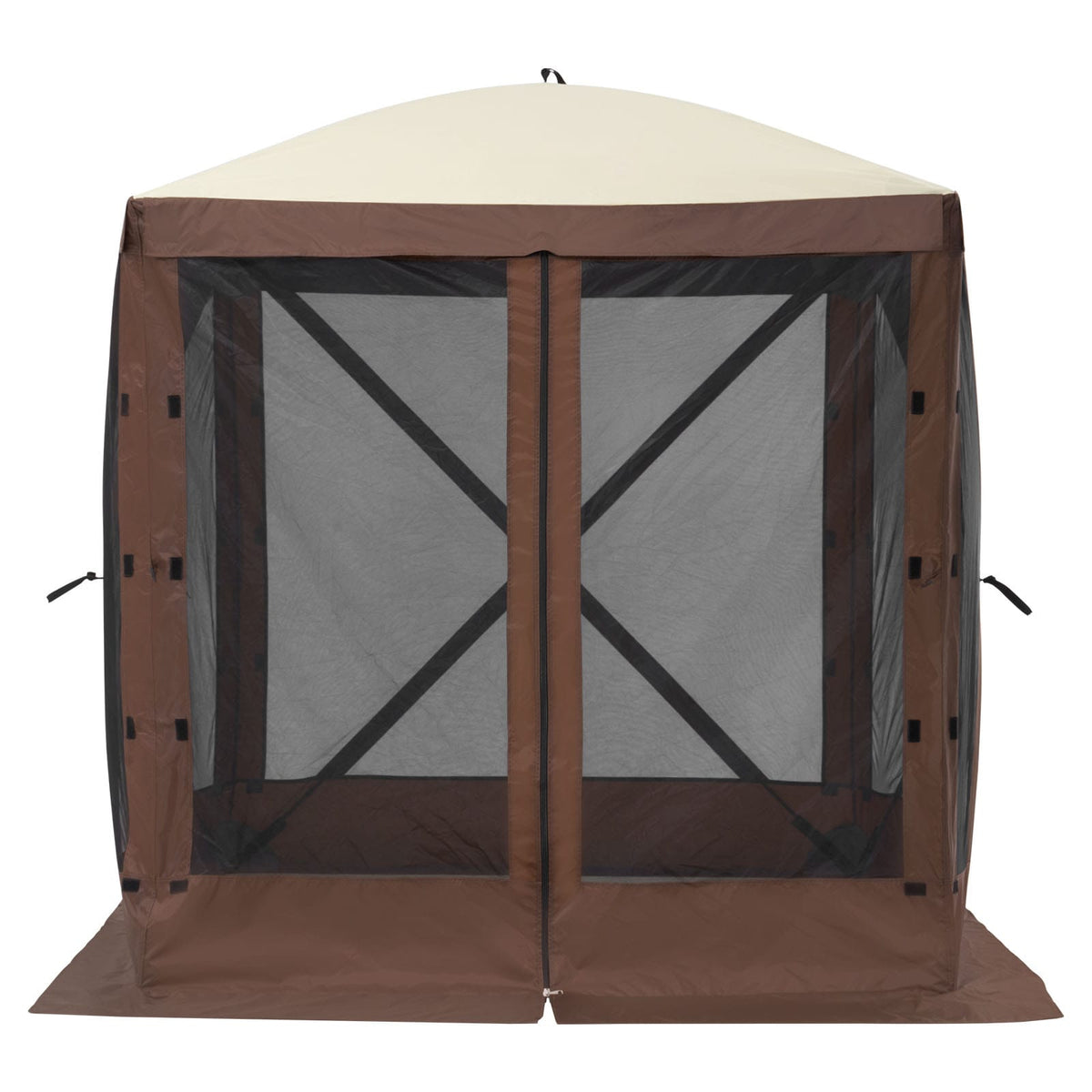 Brown 6x6FT Oxford Fabric Gazebo for Garden and Poolside Shade