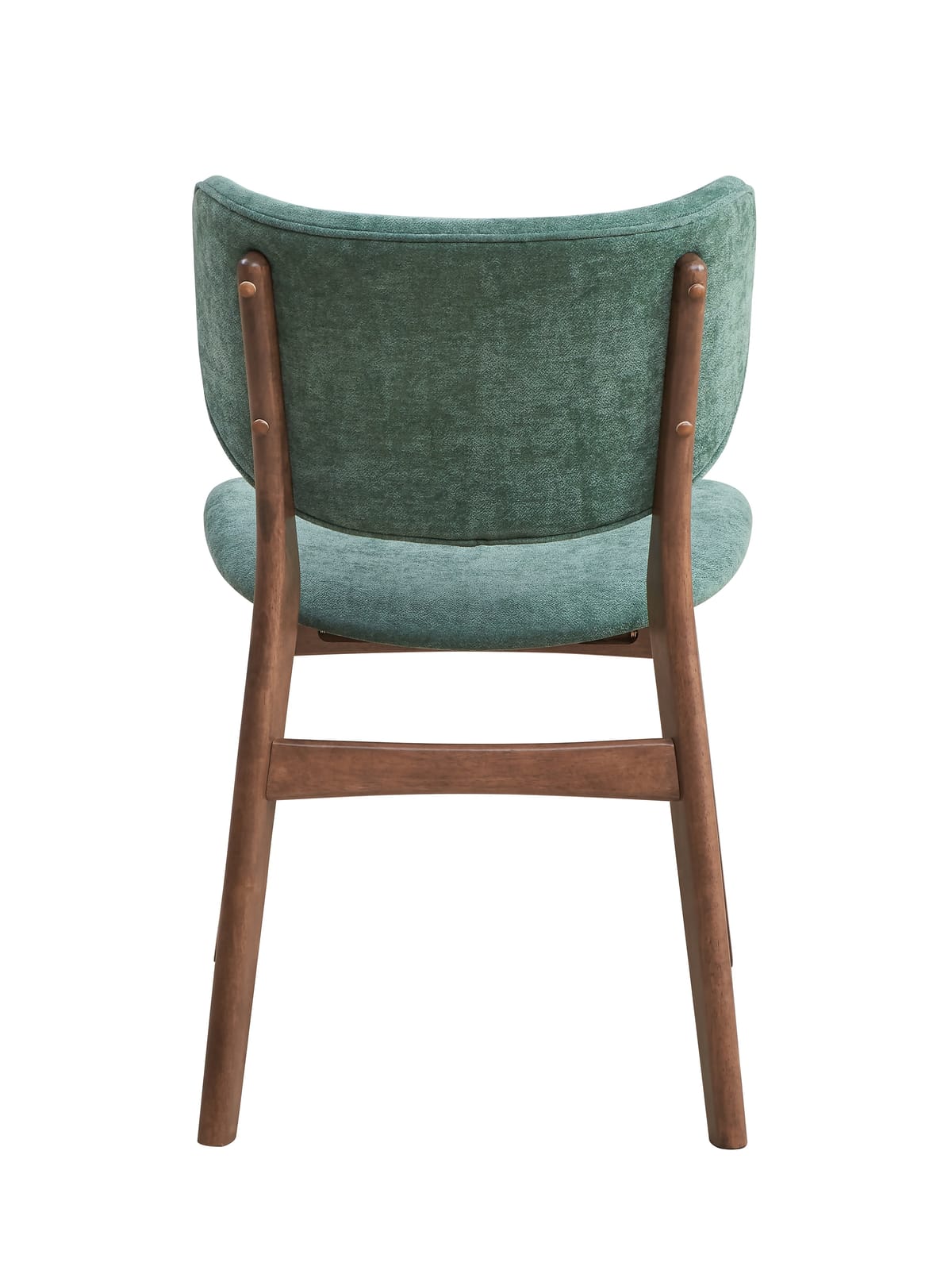 Mid-Century Modern Dining Chairs - Set of 2 Green Walnut Finish