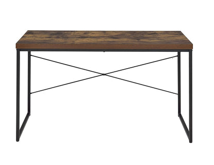 Black & Oak Rectangular Writing Desk - Industrial Style