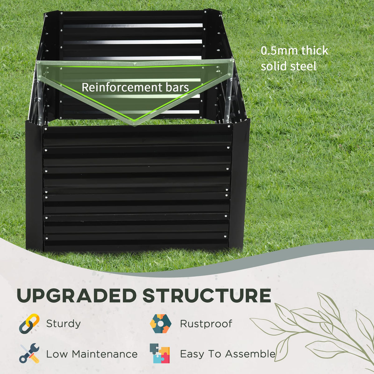 7 Foot Tall Raised Garden Bed - Steel Planter Box