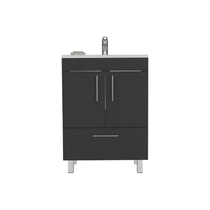 Black Bathroom Vanity with Cabinet - 29.5" Top